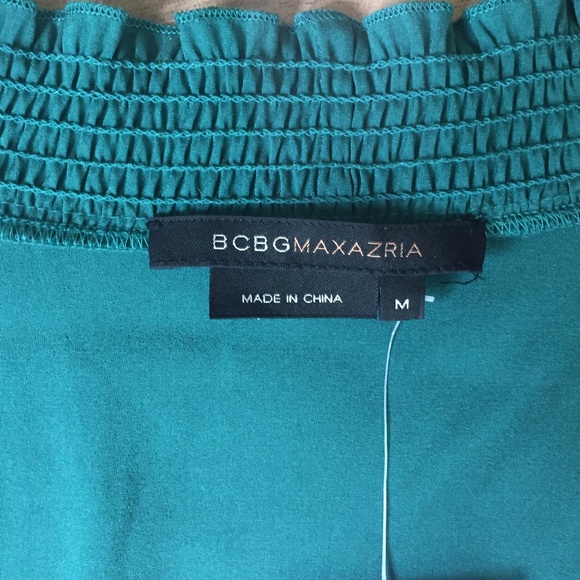 NWT - BCBGMaxAzria Silk Green Dress M - Picture 9 of 13